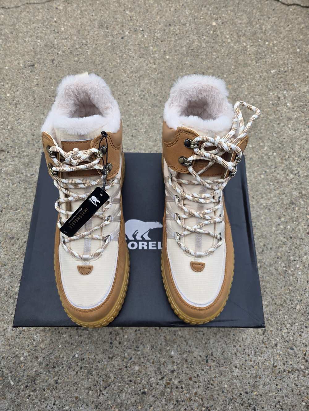 SOREL ONA Women's Beige & Tan Waterproof Winter  Boots Size 12